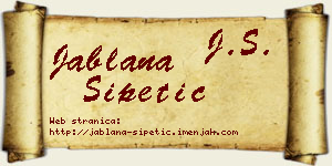 Jablana Šipetić vizit kartica